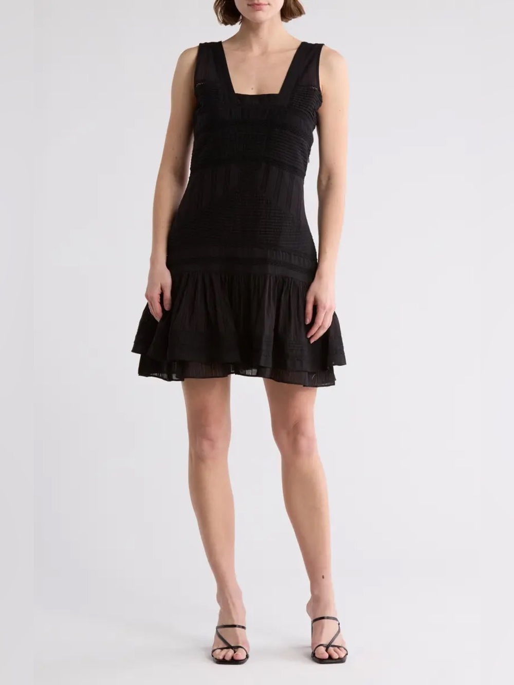 Joie Black Ruva Cotton Tiered Dress Size Medium BNWT